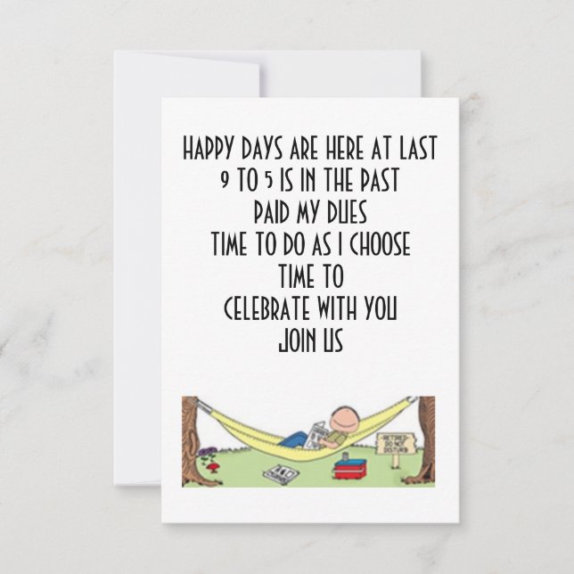 INVITATION LA RETRAITE SIGNIFIE CÉLÉBRER AVEC VOTRE INVITATIO (Devant)