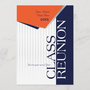 Invitation La Réunion de classe orange et bleue