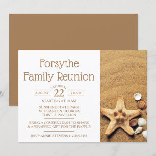Invitation La Réunion de famille d'étoiles de mer et de plage
