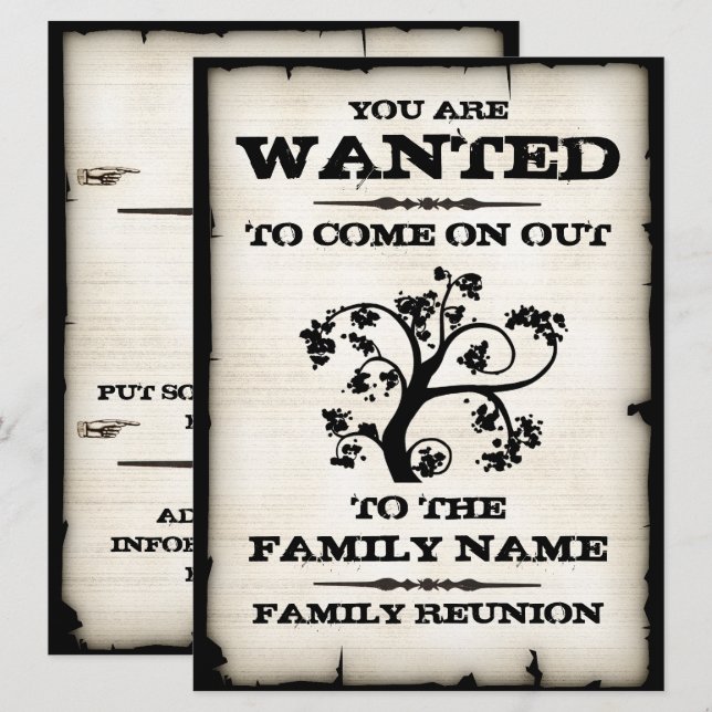 Invitation La Réunion de famille Recherchée (Devant / Derrière)