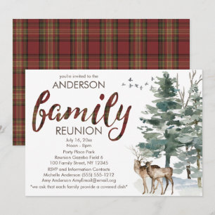 Invitation La Réunion de famille rustique d'arbre de pays