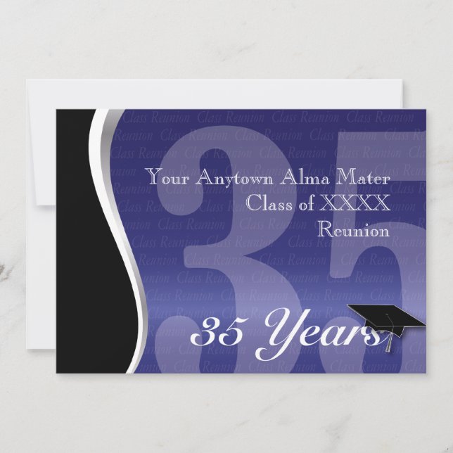 Invitation La Réunion personnalisable de classe de 35 ans (Devant)