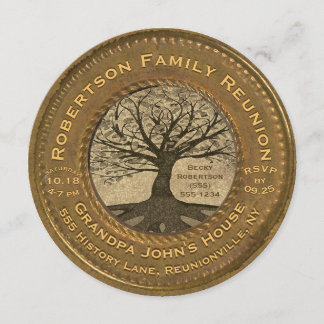 Invitation La Réunion vintage d'arbre généalogique de sembler