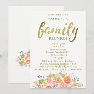 Invitation La Réunion vintage de famille rose