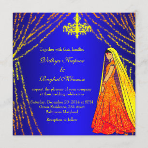 Invitation La robe de mariage élégante allume l'invitation de