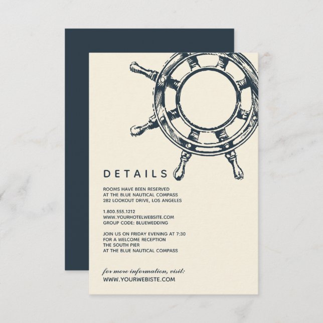 Invitation La roue du navire bleu | Détails de l'invité Maria (Devant / Derrière)