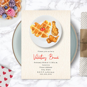 Invitation La Saint Valentin au Brunch de poulet et gaufres