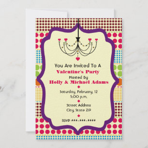 Invitation La Saint-Valentin, chandelier branché de Boho Dots