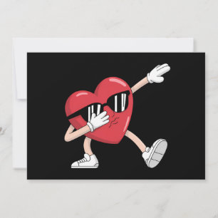 Invitation La Saint-Valentin Drôle Garçons Filles Dabbing Cœu
