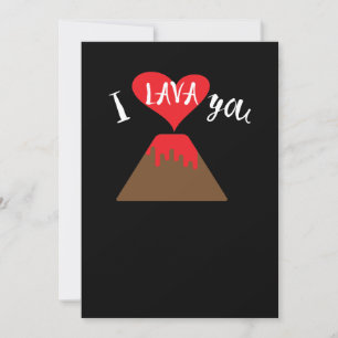 Invitation La Saint Valentin du volcan Cute I Lava You