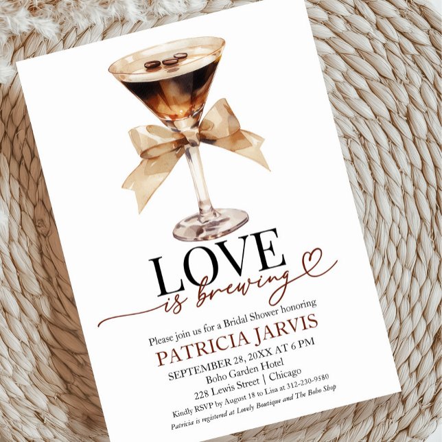 Invitation La Saint-Valentin Espresso Martini : L'amour se pr (Créateur téléchargé)