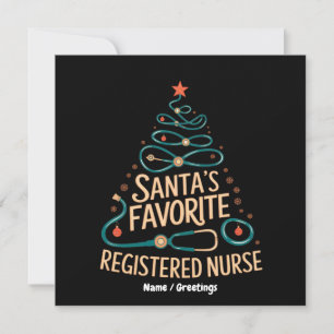 Invitation La santé de Noël du père Noël préféré de l'infirmi