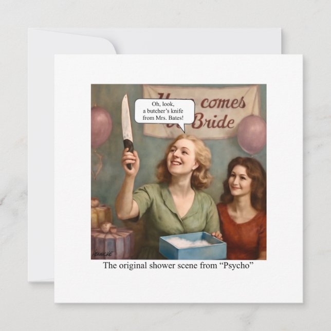 Invitation La scène de douche originale de Psycho. (Devant)