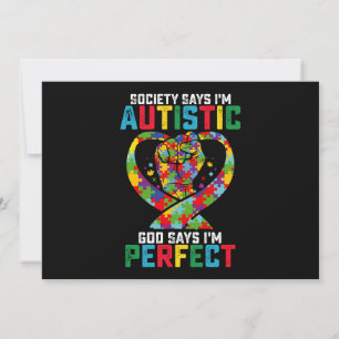 Invitation La société dit que je suis autiste Dieu dit que je
