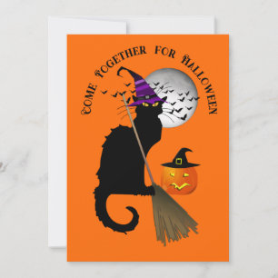 Invitation La Sorcière d'Halloween de Le Chat Noir