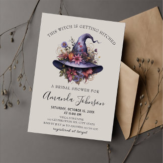 Invitation La sorcière reçoit une Fête des mariées d'Hallowee