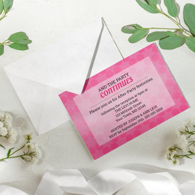 Invitation La star de David Pink Ombre Bat mitzvah après la f (Créateur téléchargé)