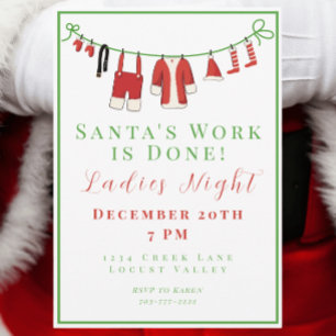 Invitation La tâche de Santa est faite Soirée de Noël entre d