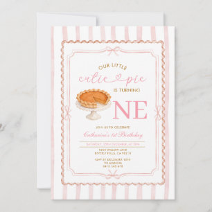 Invitation La tarte à la citrouille à ruban rose fête son pre