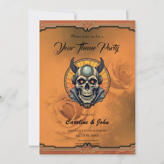 Invitation La tête de mort ailée.  (Devant)