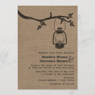 Invitation La toile de jute a inspiré le mariage