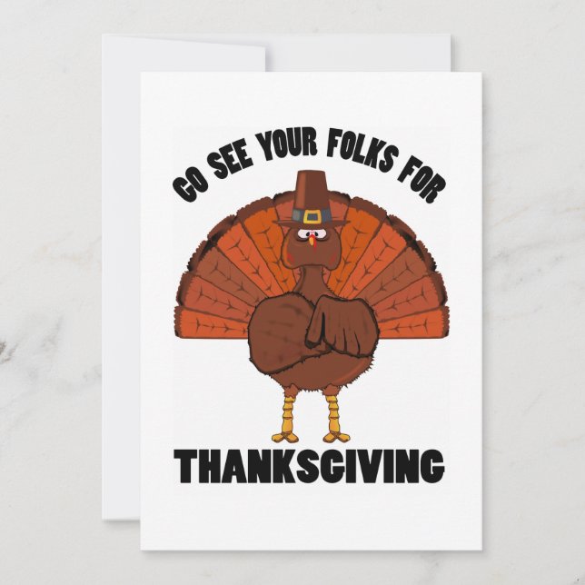 Invitation La Turquie à l'invitation de Thanksgiving (Devant)