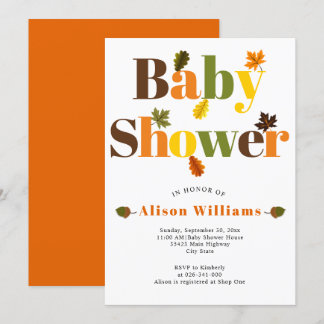 Invitation La typographie colorée et la chute du feuille