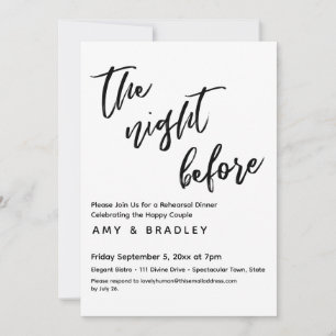 Invitation La typographie de l'écriture manuscrite de la veil