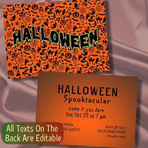Invitation La typographie spottaculaire du parti Halloween