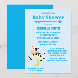 Invitation La Vache S'Est Jumelée Au-Dessus Du Baby shower De