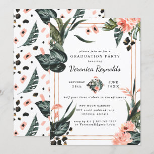Invitation La végétation tropicale de la Jungle   Pink Floral