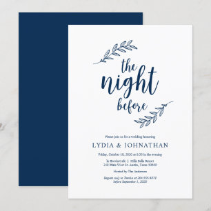Invitation La veille, Bleu de la Marine, Dîner de répétition