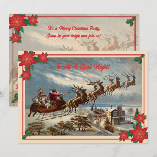 Invitation La veille de Noël Santa et rennes