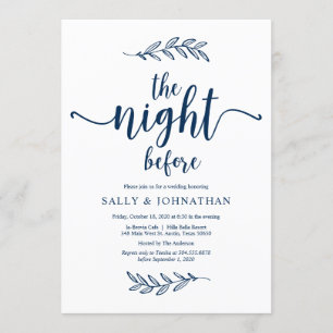 Invitation La veille, Dîner de répétition bleu de la Marine