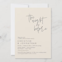 La veille, Dîner de répétition Mariage