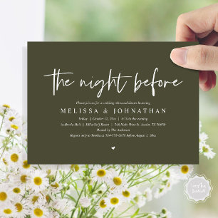 Invitation La veille, Dîner de répétition Mariage