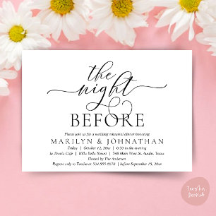 Invitation La veille, Dîner De Répétition Mariage Classique