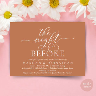 Invitation La veille, Dîner De Répétition Mariage Classique