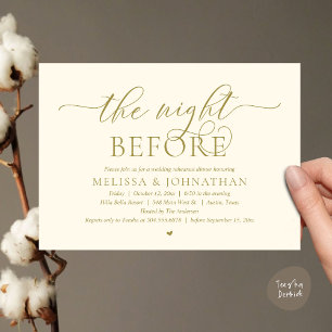 Invitation La veille, Dîner De Répétition Mariage Classique