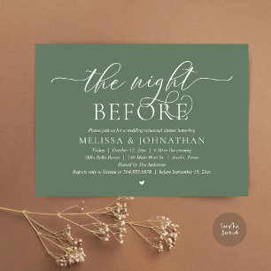 Invitation La veille, Dîner De Répétition Mariage Classique