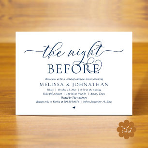 Invitation La veille, Dîner De Répétition Mariage Classique