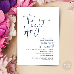 Invitation La veille, Dîner de répétition Mariage Décontracté