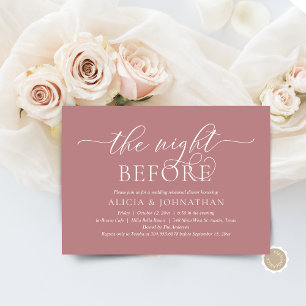 Invitation La veille, Dîner De Répétition Mariage Moderne