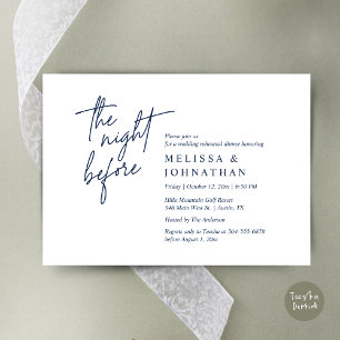 Invitation La veille, Dîner De Répétition Mariage Moderne