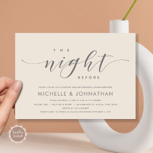 Invitation La veille, Dîner De Répétition Mariage Moderne