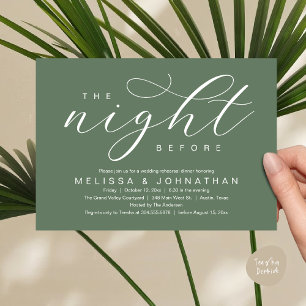 Invitation La veille, Dîner De Répétition Mariage Moderne