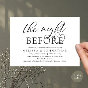 Invitation La veille, Dîner De Répétition Mariage Moderne