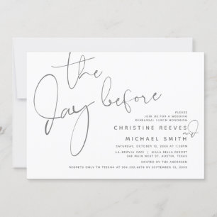 Invitation La veille, Dîner de répétition Mariage ou Brunch