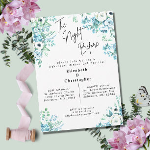 Invitation La veille du dîner de répétition de mariage floral
