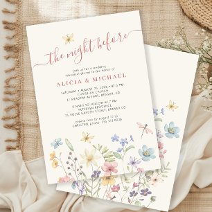 Invitation La veille du dîner de répétition de mariage rustiq